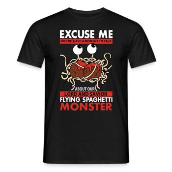 Fliegendes Spaghettimonster FSM - Männer T-Shirt - Schwarz - Vorne - AI Model Male 178 light (178cm)