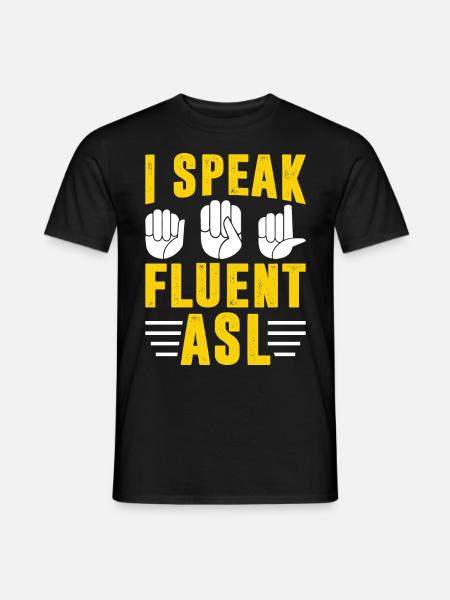 Deaf Pride Awareness Gebärdensprache - Männer T-Shirt - Schwarz