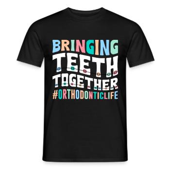 Zahnspange Kieferorthopäde - Männer T-Shirt - Schwarz - Vorne - AI Model Male 178 light (178cm)