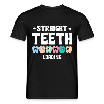 Witziger Zahnspangen Spruch - Männer T-Shirt - Schwarz - Vorne - AI Model Male 178 light (178cm)