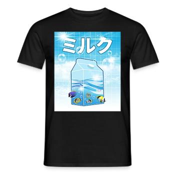 Frutiger Aero Aesthetic Tech Kawaii Milk Unterwass - Männer T-Shirt - Schwarz - Vorne - AI Model Male 178 light (178cm)