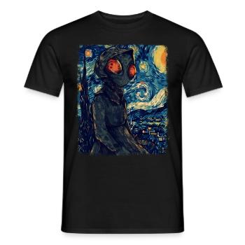 Peinture Monster Starry Night de Flatwood - T-shirt homme - noir - Devant - AI Model Male 178 light (178cm)