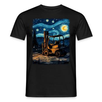 Gabelstaplerfahrer Gabelstaplerfahrer Sternennacht - Männer T-Shirt - Schwarz - Vorne - AI Model Male 178 light (178cm)