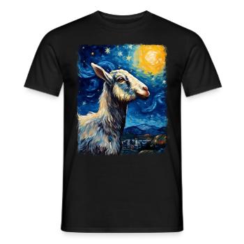 Ziege Bauernhof Tier Landwirt Sternennacht Malerei - Männer T-Shirt - Schwarz - Vorne - AI Model Male 178 light (178cm)