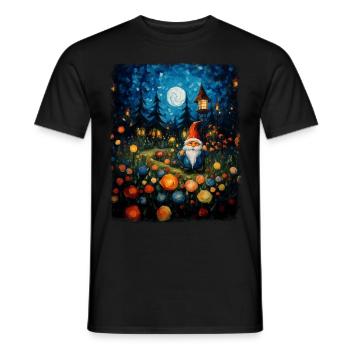 Gnome Gardening Gnomes Gardener Starnac - Men's T-Shirt - black - Front - AI Model Male 178 light (178cm)