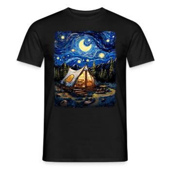 Glamping Glamper Camping Camper Sternennacht Maler - Männer T-Shirt - Schwarz - Vorne - AI Model Male 178 light (178cm)