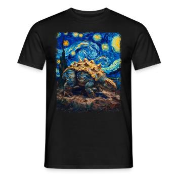 Ankylosaurus dinosaure Peinture de nuit étoilée - T-shirt homme - noir - Devant - AI Model Male 178 light (178cm)