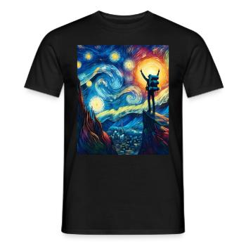 Routard Randonnée Camping Randonnée Sternennach - T-shirt homme - noir - Devant - AI Model Male 178 light (178cm)