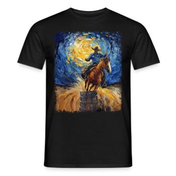 Barrel Racer Barrel Racing Rodeo Starry Night Male - T-shirt homme - noir - Devant - AI Model Male 178 light (178cm)