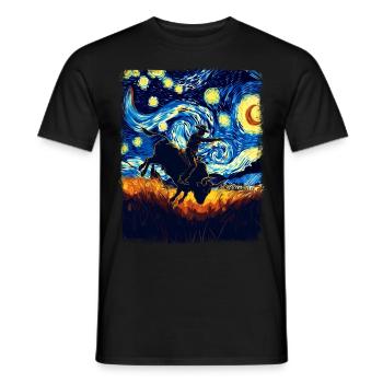 Bull Rider Bull Riding Cowboy Nuit étoilée Gem - T-shirt homme - noir - Devant - AI Model Male 178 light (178cm)