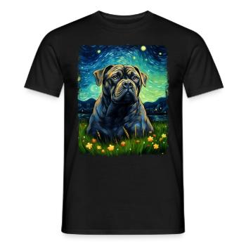 Cane Corso Chien Nuit étoilée Peinture - T-shirt homme - noir - Devant - AI Model Male 178 light (178cm)