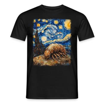 Isopods Starry Night Painting - Men's T-Shirt - black - Front - AI Model Male 178 light (178cm)