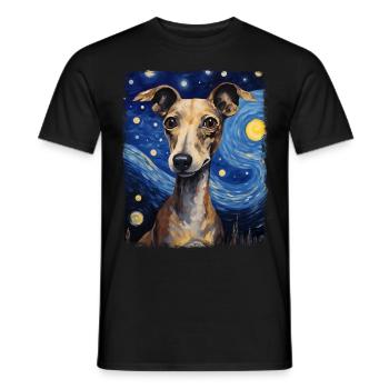Italienischer Windhund Hund Hund Sternennacht Gemä - Männer T-Shirt - Schwarz - Vorne - AI Model Male 178 light (178cm)