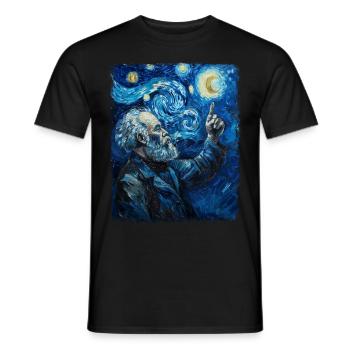 Karl Marx Kommunismus Kommunist Sternennacht Gemäl - Männer T-Shirt - Schwarz - Vorne - AI Model Male 178 light (178cm)