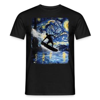 Wakeboarding Wakeboard Wakeboarder Starry Night Ma - T-shirt homme - noir - Devant - AI Model Male 178 light (178cm)
