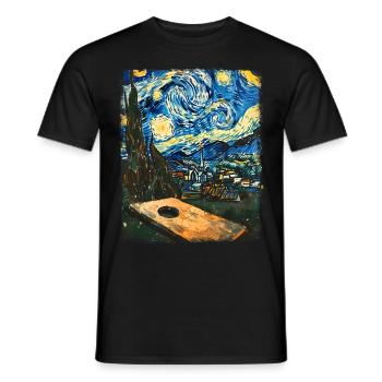 Cornhole Team Player Nuit étoilée Peinture - T-shirt homme - noir - Devant - AI Model Male 178 light (178cm)