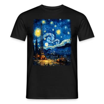 Kranführer Bauwesen HEO Sternennachtmalerei - Männer T-Shirt - Schwarz - Vorne - AI Model Male 178 light (178cm)