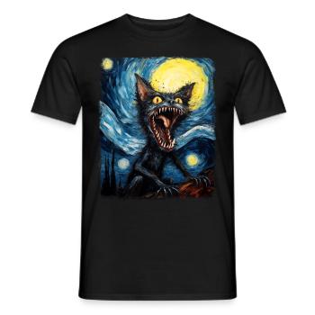 El Chupacabra Krypto Kryptozoologie Sternennacht G - Männer T-Shirt - Schwarz - Vorne - AI Model Male 178 light (178cm)
