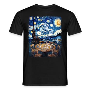 Poker Player Casino Gambling Player Sternenna - Men's T-Shirt - black - Front - AI Model Male 178 light (178cm)