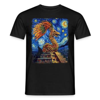 Quetzalcoatl Mythologie des dieux aztèques Maya Sternenna - T-shirt homme - noir - Devant - AI Model Male 178 light (178cm)