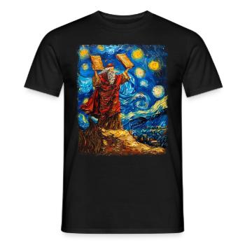 Moses Jüdisch Israel Christlich Sternennacht Gemäl - Männer T-Shirt - Schwarz - Vorne - AI Model Male 178 light (178cm)