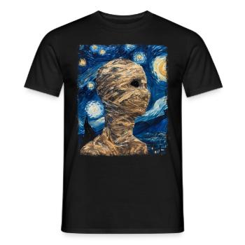 Momie Halloween Peinture Nuit Étoilée - T-shirt homme - noir - Devant - AI Model Male 178 light (178cm)