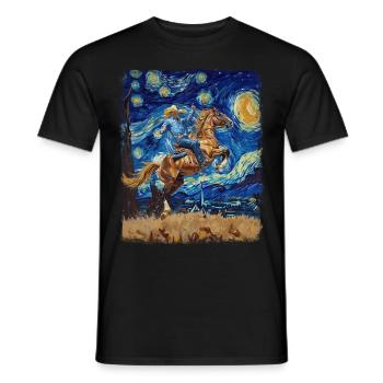 Rodeo Barrel Racer Barrel Racing Starry Night Gemä - T-shirt homme - noir - Devant - AI Model Male 178 light (178cm)