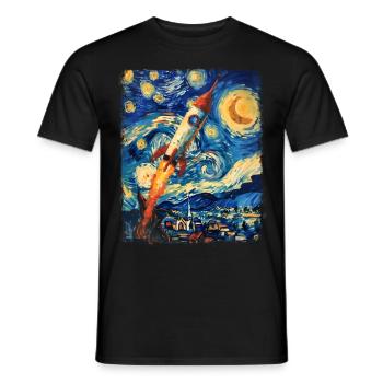Fusée Astronomie Espace Fusée Spatiale Nuit Étoilée Ma - T-shirt homme - noir - Devant - AI Model Male 178 light (178cm)