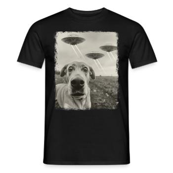 Labrador chien OVNI Alien Alien Selfie - T-shirt homme - noir - Devant - AI Model Male 178 light (178cm)