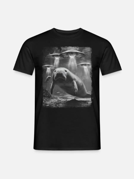 Seekuh Floaty Kartoffel UFO Alien Außerirdischer S - Männer T-Shirt - Schwarz