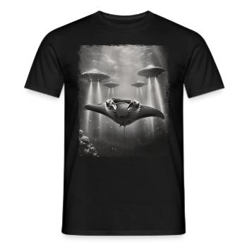 Mantarochen Stachelrochen UFO Alien Außerirdischer - Männer T-Shirt - Schwarz - Vorne - AI Model Male 178 light (178cm)