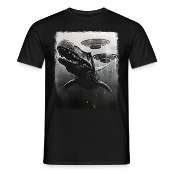 Mosasaure Dinosaure OVNI Alien Alien Se - T-shirt homme - noir - Devant - AI Model Male 178 light (178cm)