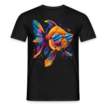 Poissons Rouges Poissons Lunettes de Soleil Popart - T-shirt homme - noir - Devant - AI Model Male 178 light (178cm)