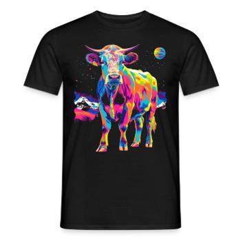 Hereford Cattle Breeder Popart - Men's T-Shirt - black - Front - AI Model Male 178 light (178cm)