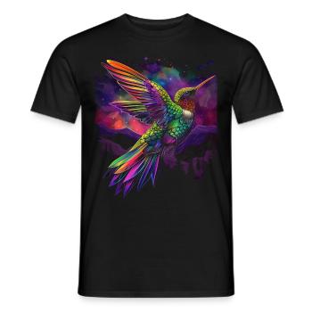 Kolibri Vogel Popart - Männer T-Shirt - Schwarz - Vorne - AI Model Male 178 light (178cm)