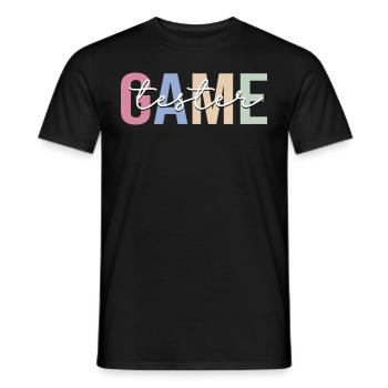 Playtester Game Developer - Men's T-Shirt - black - Front - AI Model Male 178 light (178cm)
