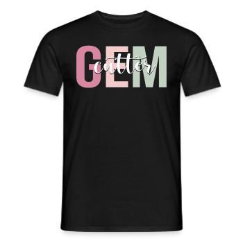 Coupe de coupe-pierres précieuses - T-shirt homme - noir - Devant - AI Model Male 178 light (178cm)