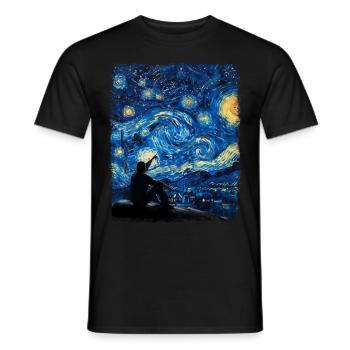 Stargazing Stargazer Astronomy Starry Night Painter - Men's T-Shirt - black - Front - AI Model Male 178 light (178cm)
