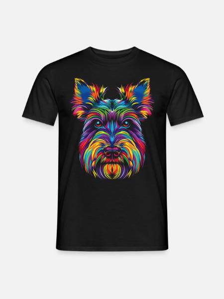 Scottish Terrier Dog Popart - Men's T-Shirt - black
