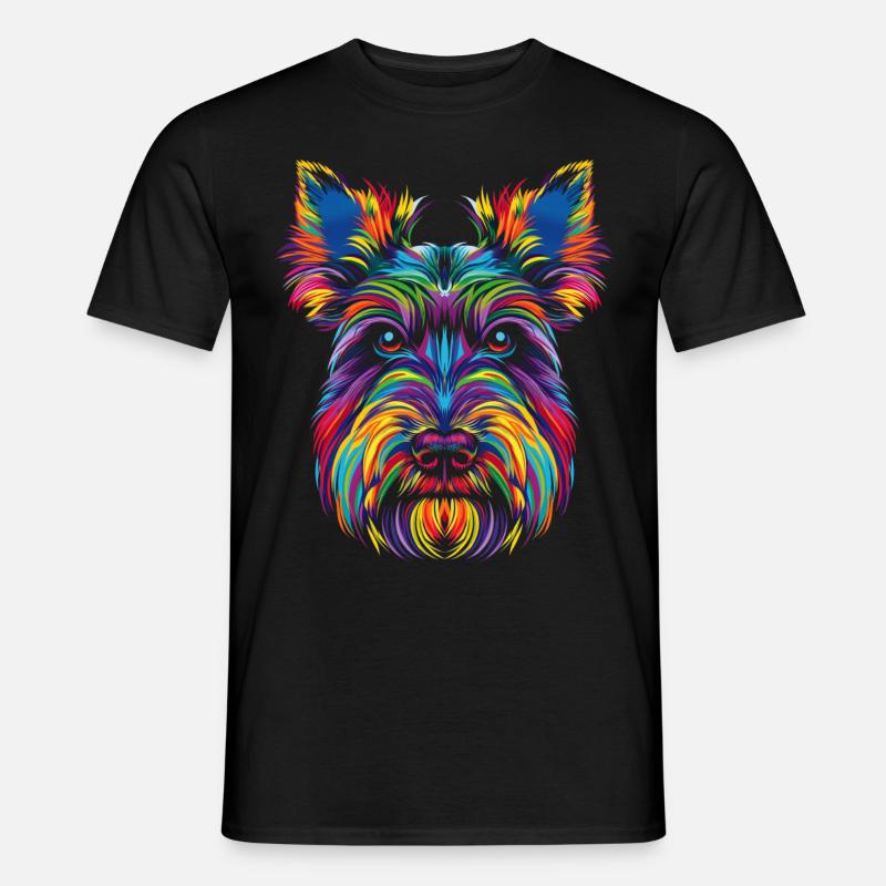 Scottish Terrier Hund Popart - Männer T-Shirt - Schwarz