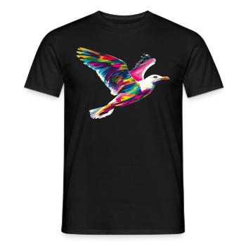 Seemöwe Möwe Seevogel Popart - Männer T-Shirt - Schwarz - Vorne - AI Model Male 178 light (178cm)