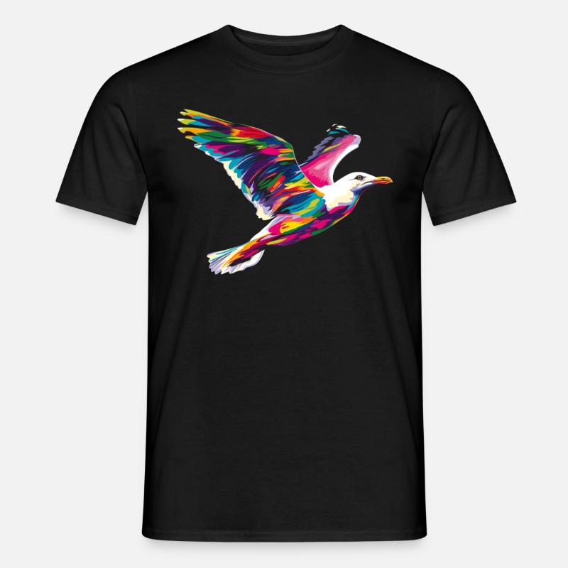 Seemöwe Möwe Seevogel Popart - Männer T-Shirt - Schwarz
