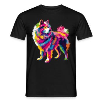 Chien Samoyède Popart - T-shirt homme - noir - Devant - AI Model Male 178 light (178cm)