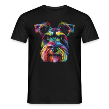 Schnauzer Chien Popart - T-shirt homme - noir - Devant - AI Model Male 178 light (178cm)