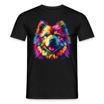 Samojeden Hund Popart - Männer T-Shirt - Schwarz - Vorne - AI Model Male 178 light (178cm)