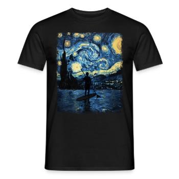 Stand Up Paddling SUP Paddle Board Starry Night Ma - T-shirt homme - noir - Devant - AI Model Male 178 light (178cm)