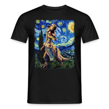 T-Rex Dinosaure Tyrannosaure Rex Nuit étoilée G - T-shirt homme - noir - Devant - AI Model Male 178 light (178cm)