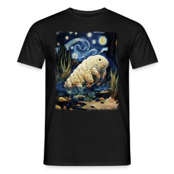 Ours d’eau tardigrade Microbiologie Nuit étoilée M - T-shirt homme - noir - Devant - AI Model Male 178 light (178cm)