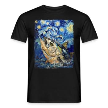 Pêche au thon thon rouge Nuit étoilée - T-shirt homme - noir - Devant - AI Model Male 178 light (178cm)