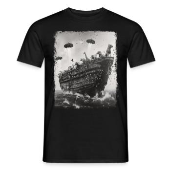 Arche de Noé Chrétien OVNI Alien Alien Sel - T-shirt homme - noir - Devant - AI Model Male 178 light (178cm)